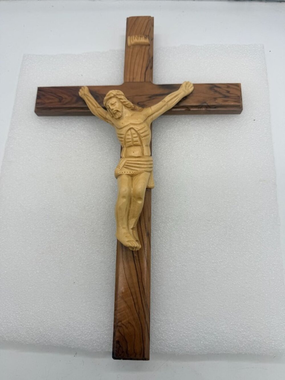 Large Olive Wood Crucifix Cross INRI Bethlehem